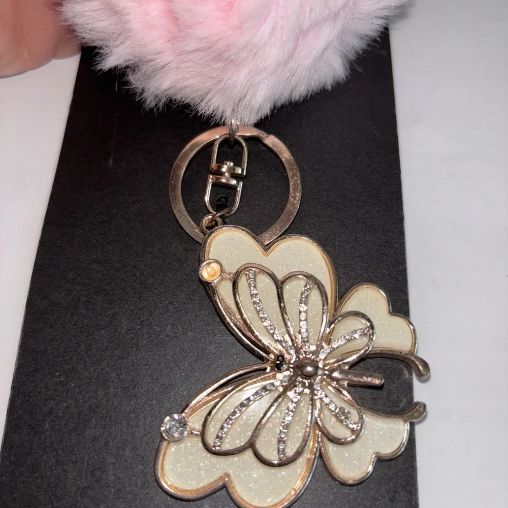 Rhinestones Purse Pendant‎ Faux Pom Pom Keychain Pendant Keyring 3796 Rampage